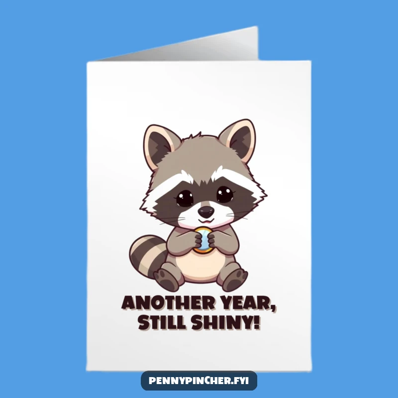 Funny Raccoon Button Birthday Card: Free Printable Digital Download for a Giggle