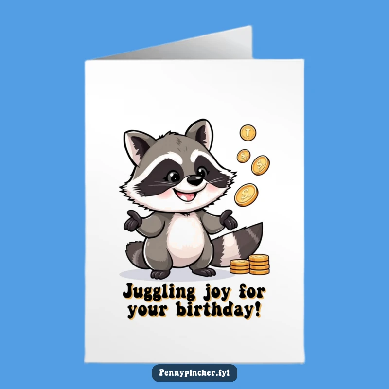 Free Printable Raccoon Birthday Card - Clever Juggling Pennies Gift