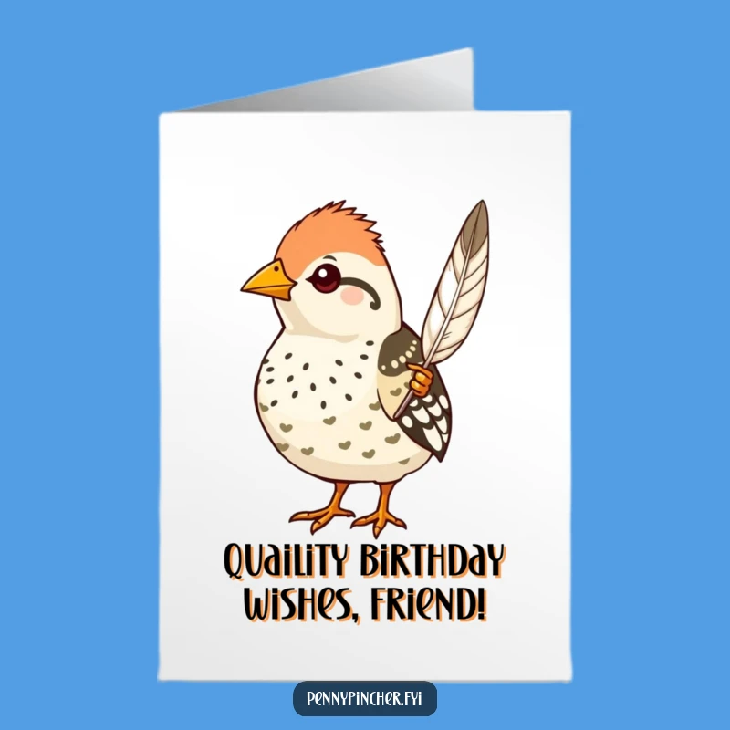 Proud Quail Feather Birthday Card: Free Printable Download for a Special Day