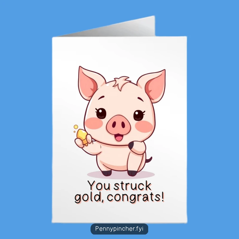 Exciting Free Printable Congrats Card: Piglet's Treasure, Downloadable Celebration!