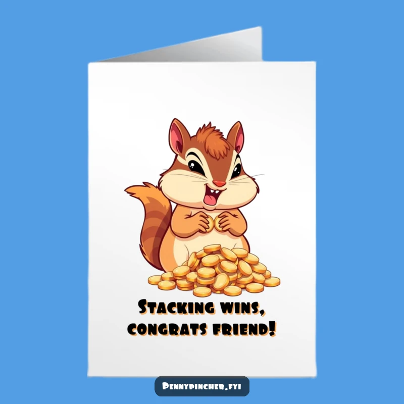 Free Printable Chipmunk Congrats Card: Downloadable Abundant Success Greeting for Achievers!