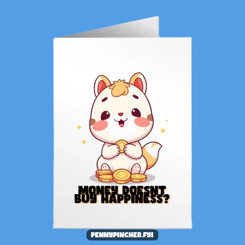 Free Printable Congrats Card: Animal Counting Coins Funny Downloadable Gift