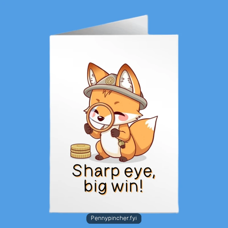 Free Printable Congrats Card: Fox Examines Success - Funny Downloadable Achievement