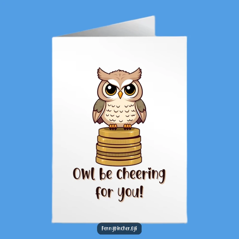 Free Printable Congrats Card: Owl's Wise Investment - Smart Downloadable Celebration