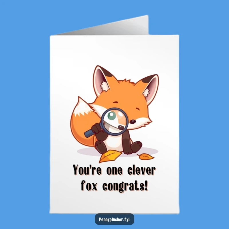 Free Printable Congrats Card: Sharp Fox Observation, Excellent Downloadable Gift for Noticing Details
