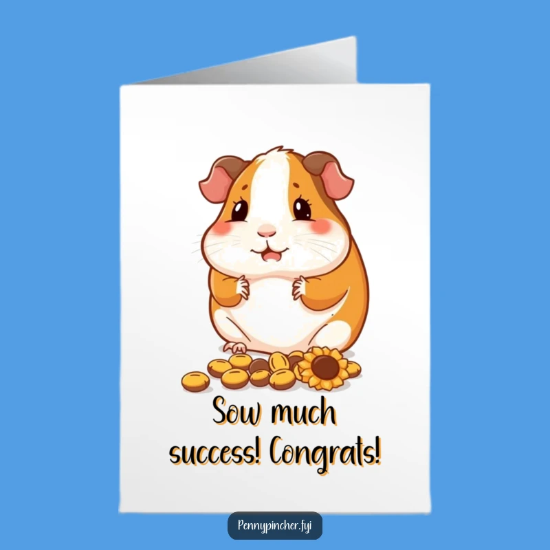 Guinea Pig Seed Congrats Card: Free Printable Download for Tidy Success