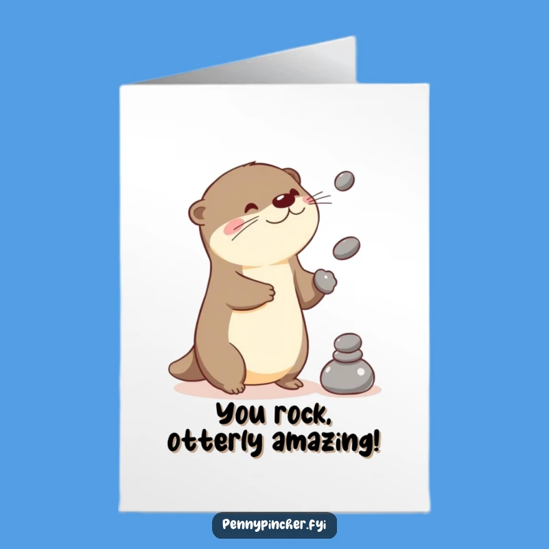 Playful Free Printable Congrats Card: Otter's Skill, Downloadable Celebration!