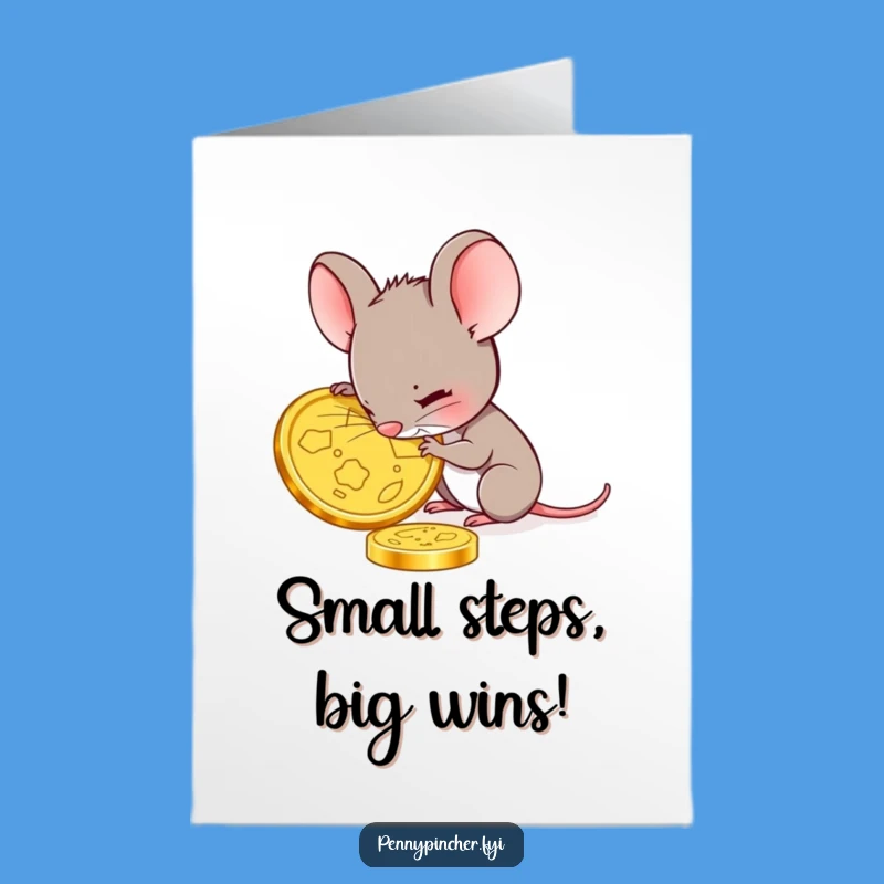 Free Printable Mouse Congrats Card: Funny Coin Appraisal Downloadable Gift