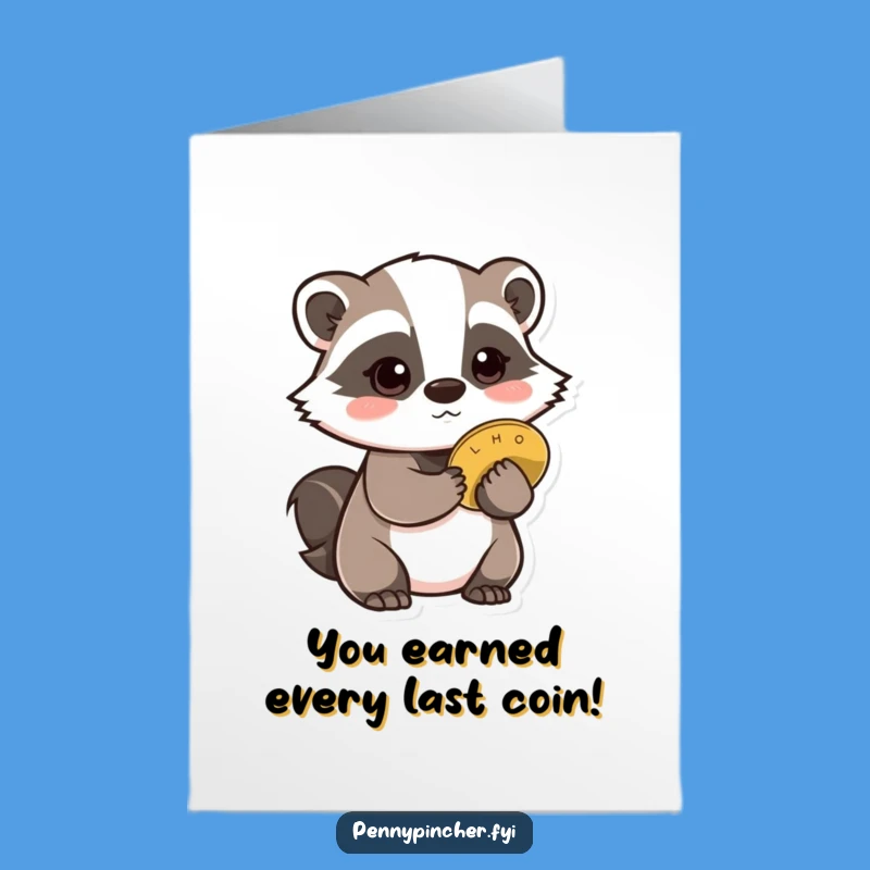 Free Printable Congrats Badger Card - Cautious Coin Hiding Downloadable