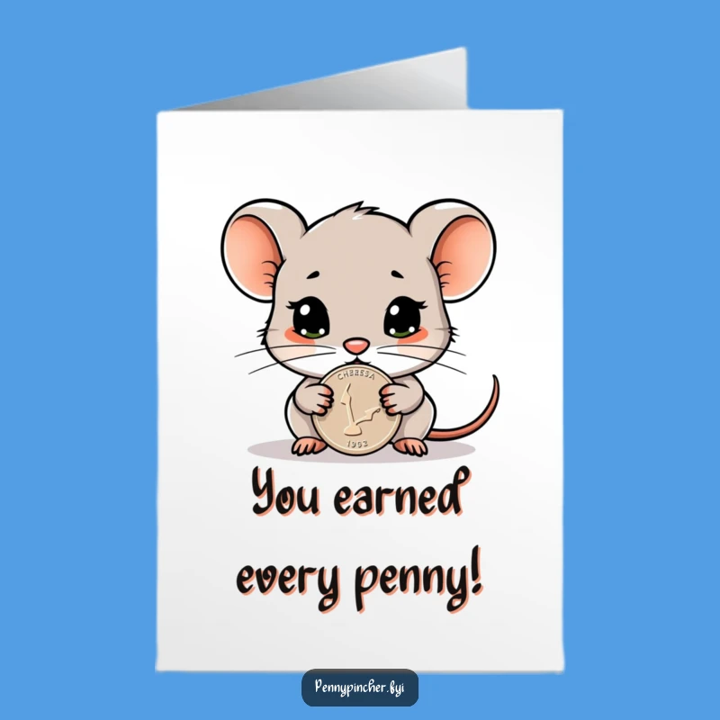 Free Printable Congrats Card: Mouse Guarding Penny, Downloadable Success, Funny Gift