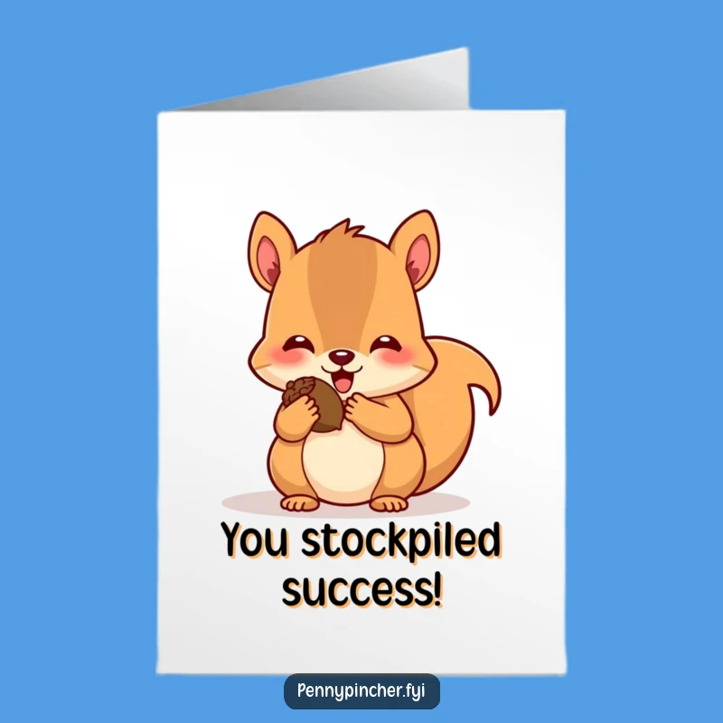 Free Printable Squirrel Congratulations Card: Funny Acorn Stuffer Downloadable Gift for Any Occasion