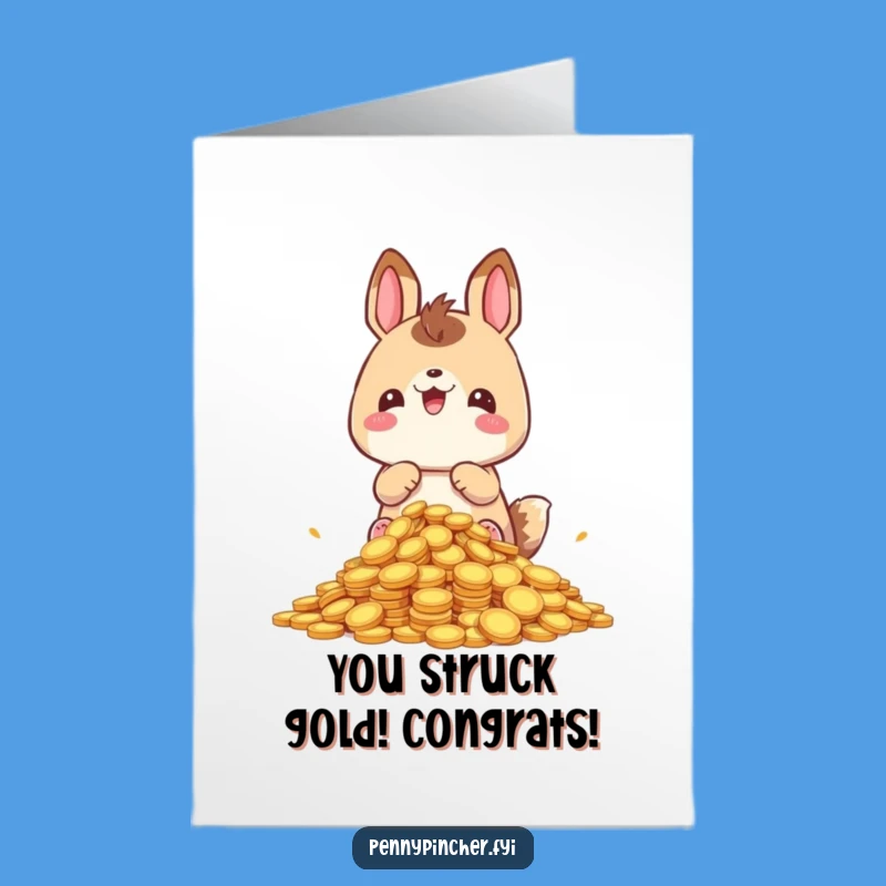 Wealthy Animal Free Printable Congrats Card: Coin Stash downloadable gift!