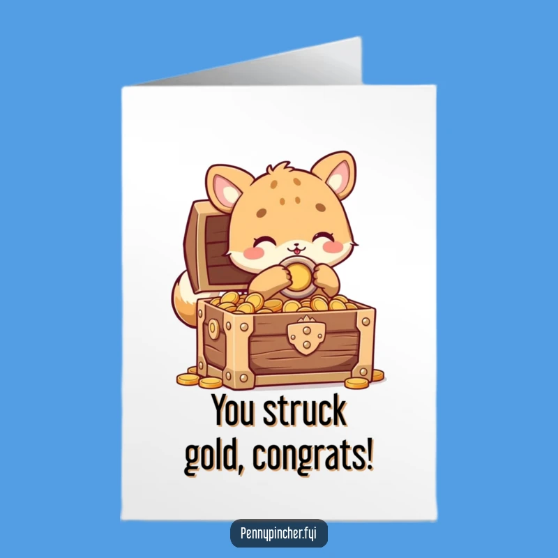 Free Printable Animal Congrats Card: Locked Treasure Downloadable Gift