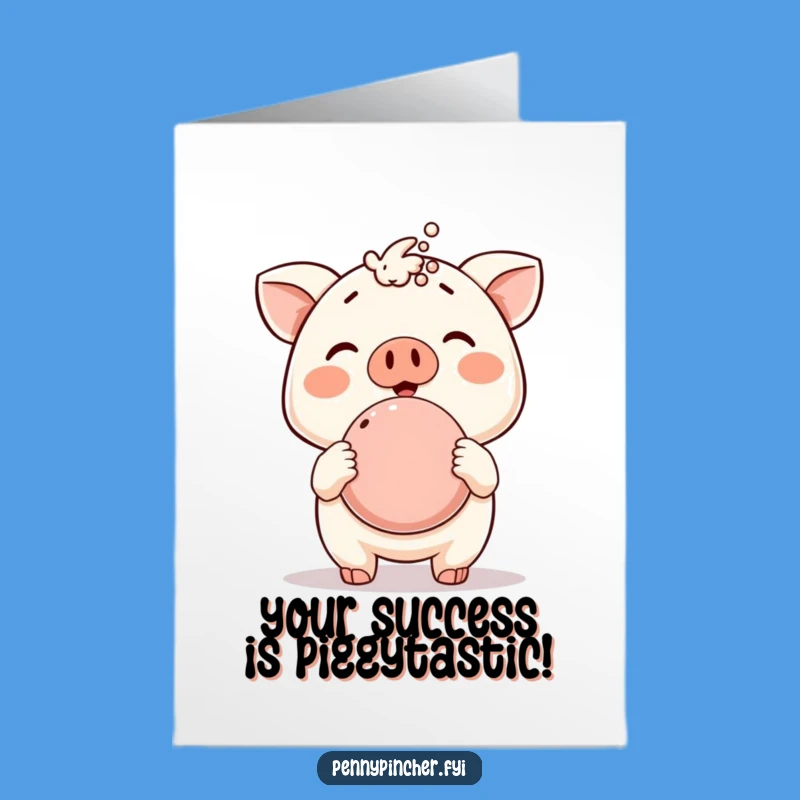 Free Printable Congrats Card: Bountiful Piggy Bank Animal, Funny Downloadable