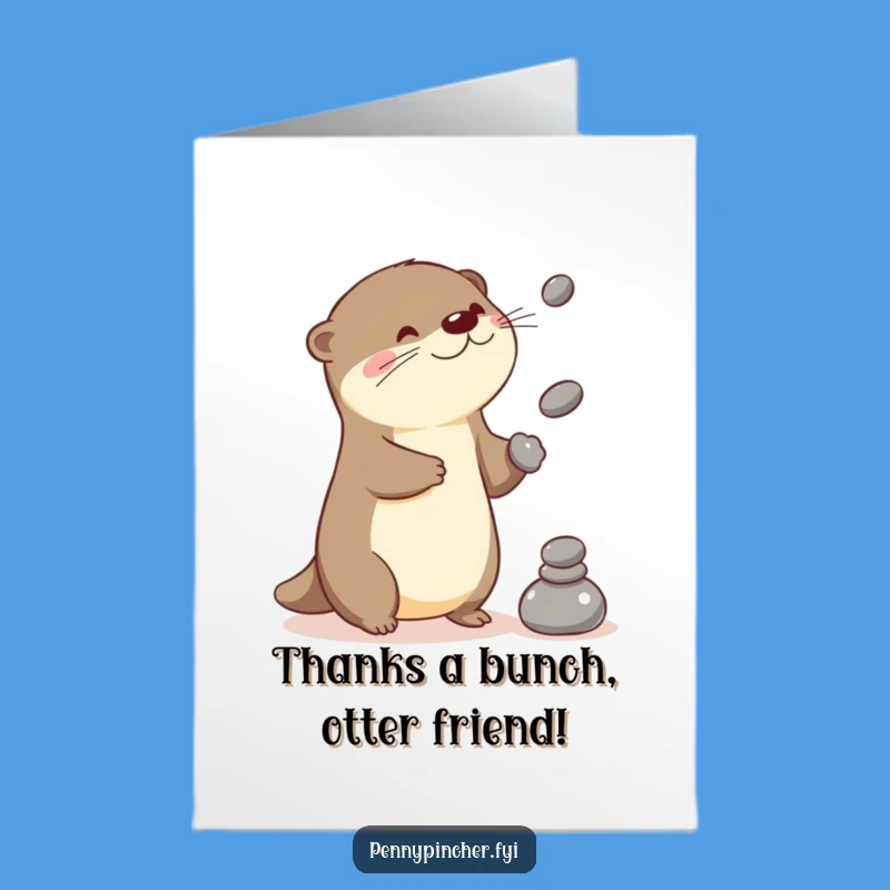 Appreciative Free Printable Thank You Card: Otter's Thanks, Downloadable Gratitude!