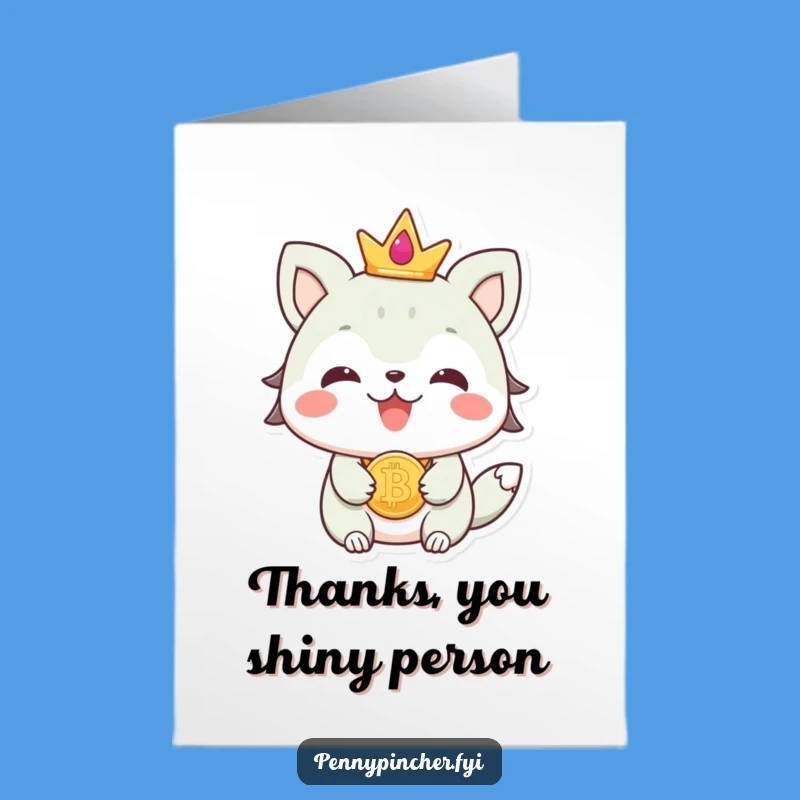 Free Printable Animal Thank You Card Coin Jewelry Gratitude Blessing Downloadable Gift