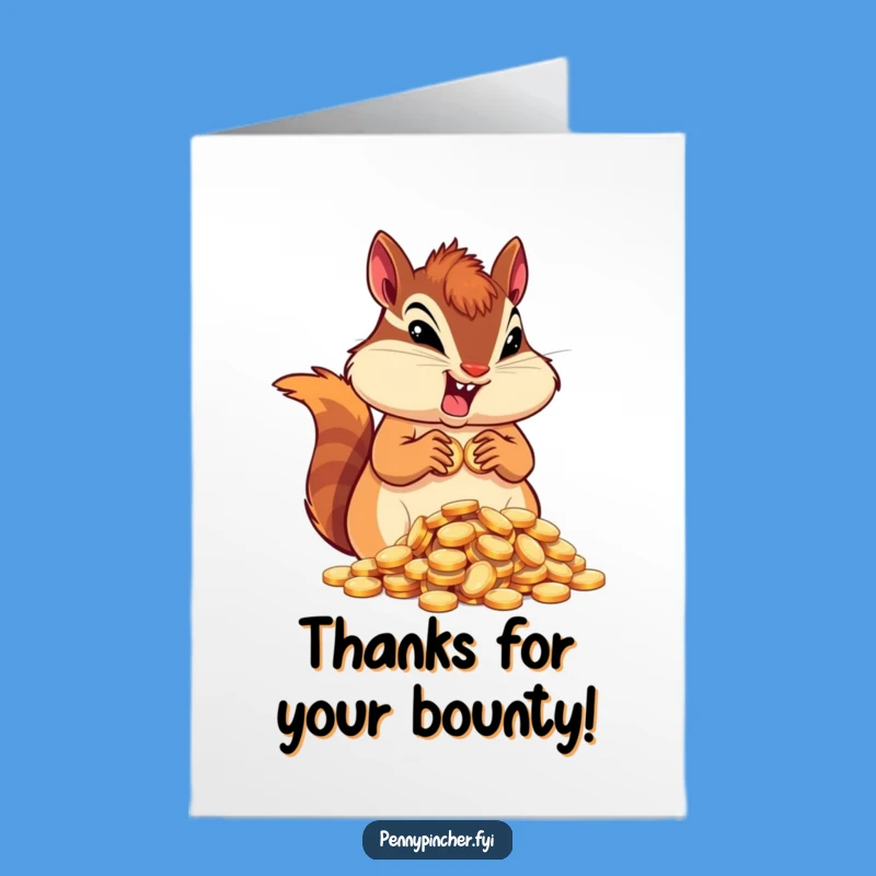 Free Printable Chipmunk Thank You Card: Abundant & Funny Downloadable Gratitude for Generosity!