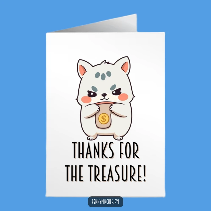 Free Printable Thank You Card: Amusing Tightwad Animal Expressing Gratitude, Downloadable