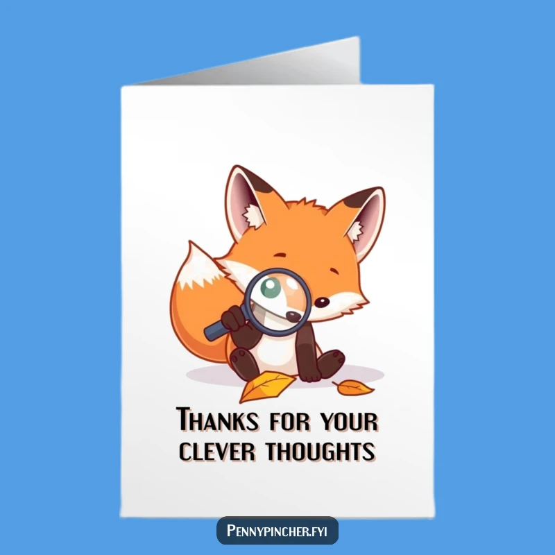 Free Printable Thank You Card: Attentive Fox Gratitude, Ideal Downloadable Gift for Noticing the Little Things