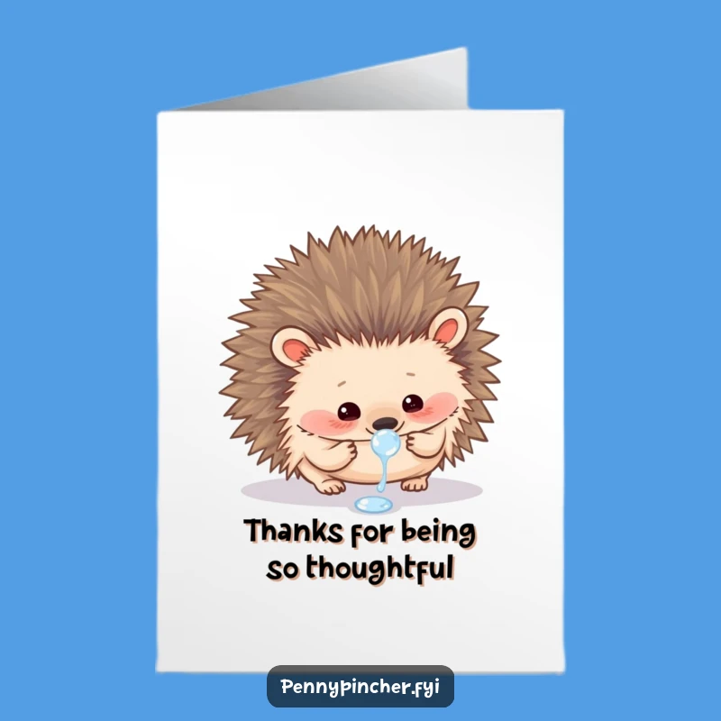 Free Printable Thank You Card: Hedgehog's Small Wonders Gratitude, Ideal Downloadable Gift for Noticing Beauty