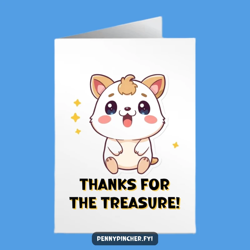Gratitude Surprise Animal Free Printable Thank You Card: Coin Discovery downloadable gift!