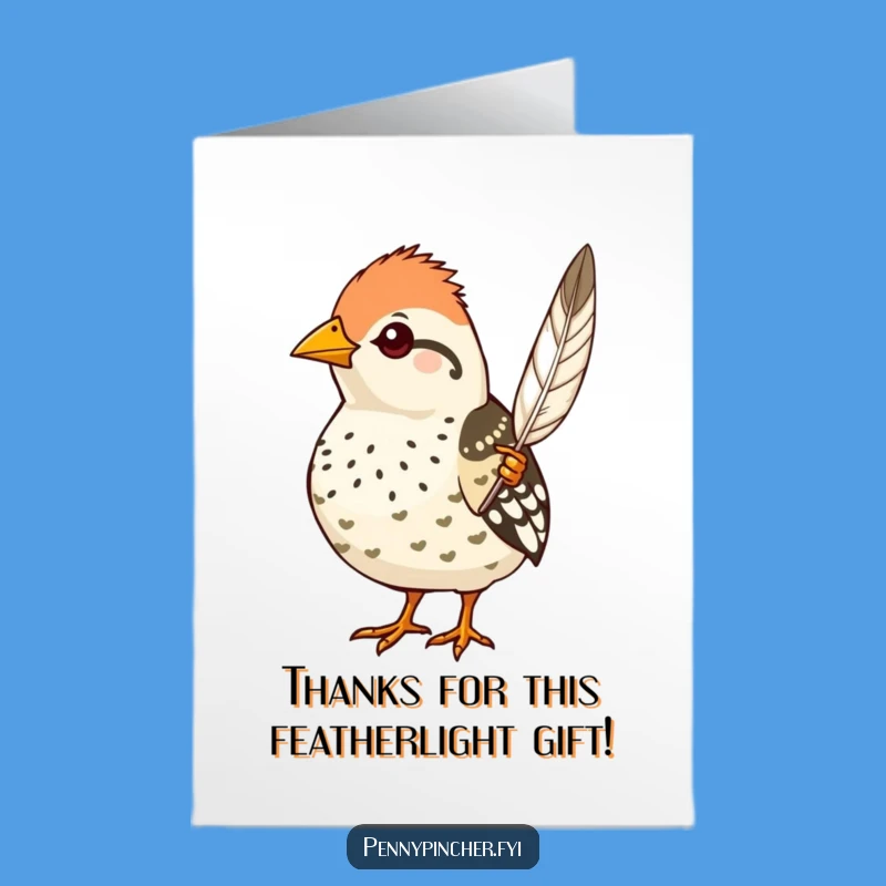 Quail Feather Thank You Card: Free Printable Download for Showing Appreciation