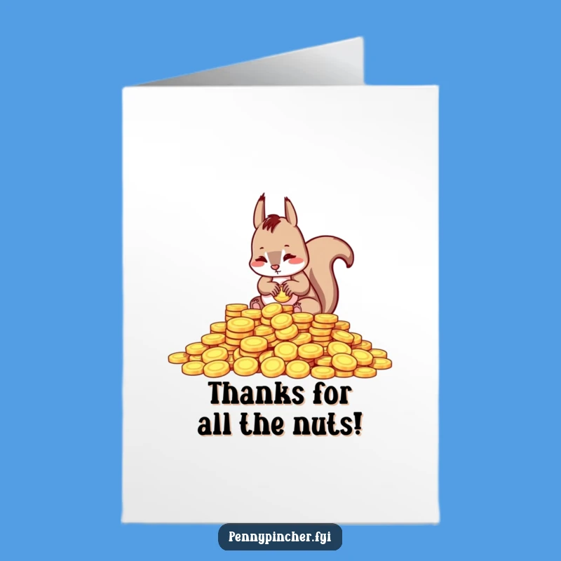 Free Printable Thank You Card: Counting Squirrel, Downloadable Gratitude, Funny Gift