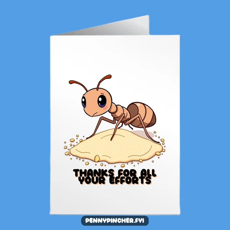 Free Printable Thank You Card: Ant's Hard Work Gratitude, Ideal Downloadable Gift for Diligent Efforts
