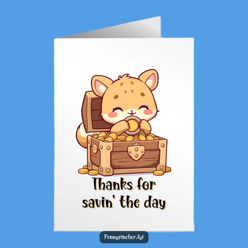 Free Printable Animal Thank You Card: Guarded Treasure Downloadable Gift