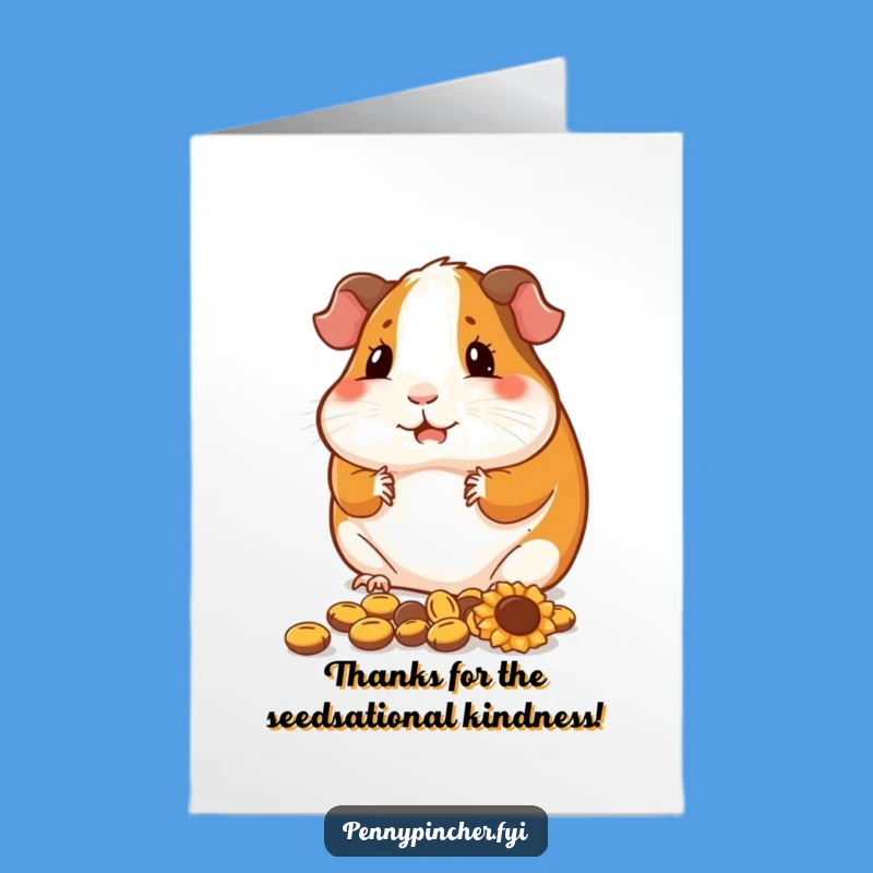 Guinea Pig Seeds Thank You Card: Free Printable Download for Careful Thanks