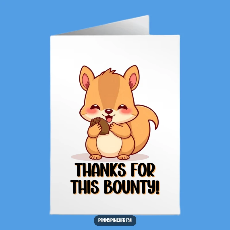 Free Printable Squirrel Thank You Card: Funny Acorn Enthusiast Downloadable Gift for Expressing Gratitude
