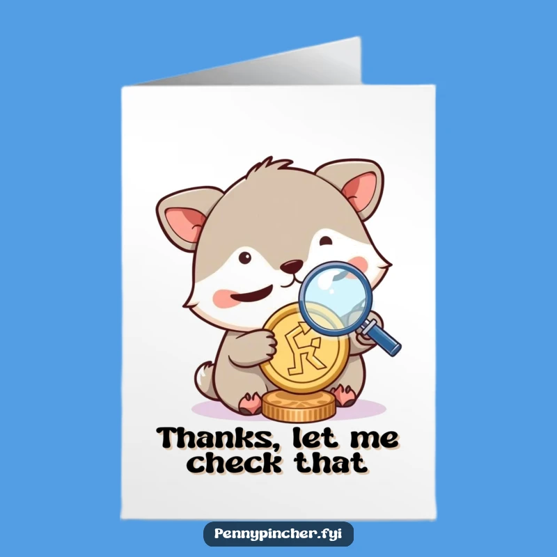 Free Printable Thank You Card: Inspecting Gratitude Animal, Downloadable Appreciation