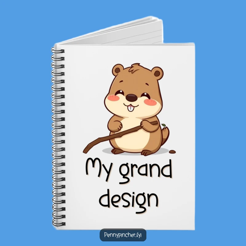 Funny Beaver Project Planner Notebook - Construction Journal Gift