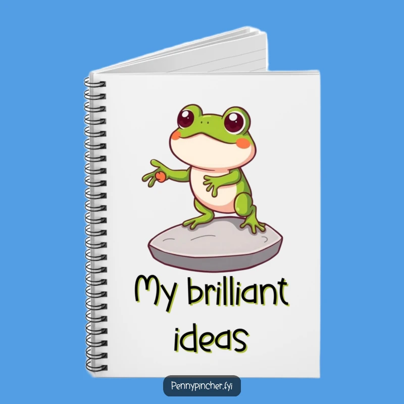 Funny Clever Frog Coin Stepping Stone Notebook: Jot Down Your Smartest Ideas