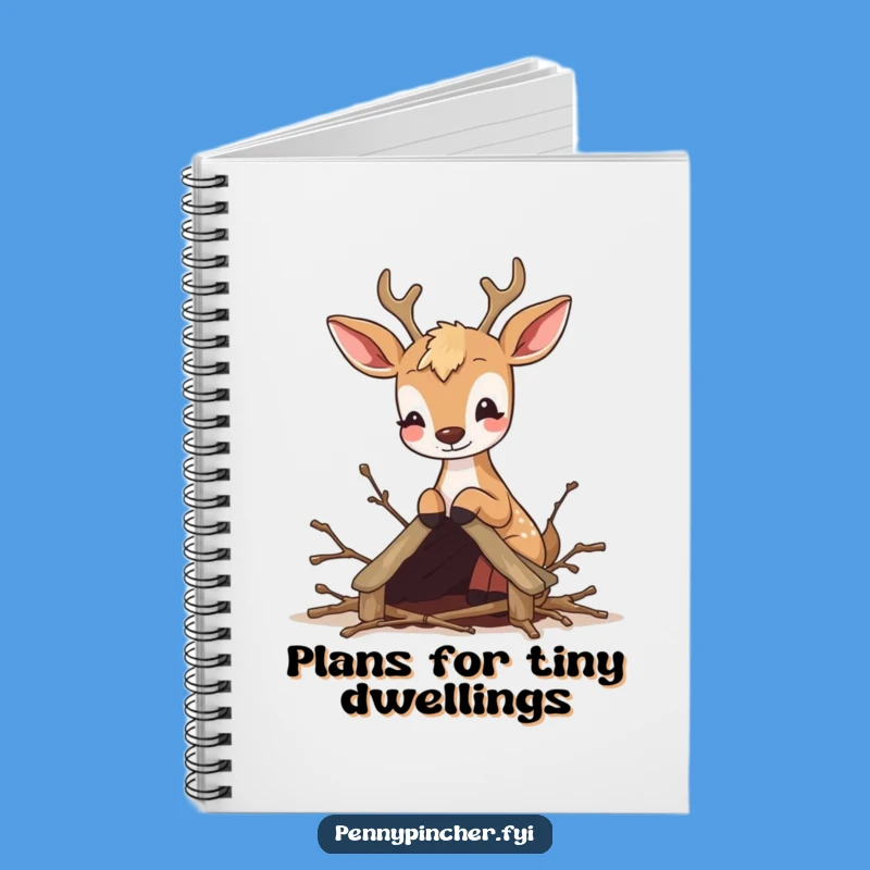 Funny Deer Crafter Notebook: Journal with a cute deer building a twig house, a funny gift for writers.