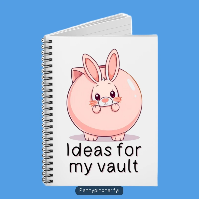 Funny Shy Rabbit Piggy Bank Notebook: Jot Down Your Quiet Thoughts