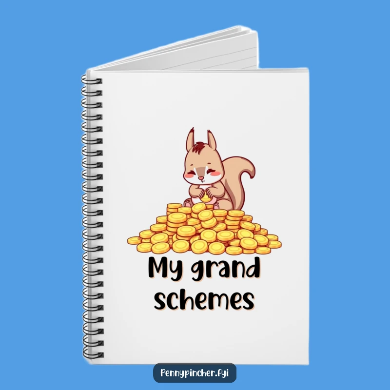 Funny Squirrel Counting Coins Notebook - Jot Down Your Savings Goals