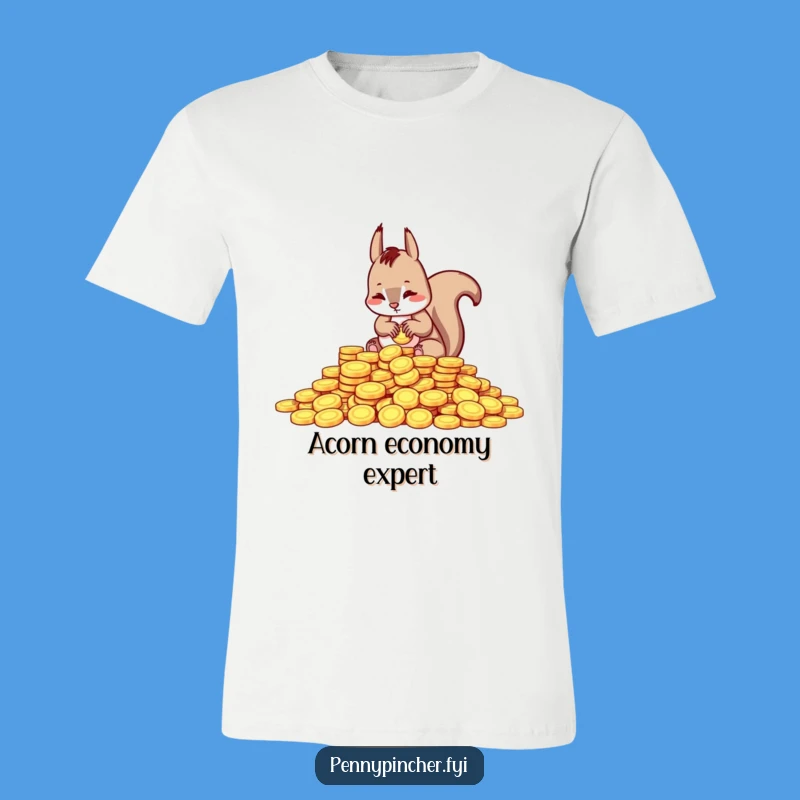 Funny Squirrel Counting Coins T-Shirt - Humorous Financial Apparel Gift