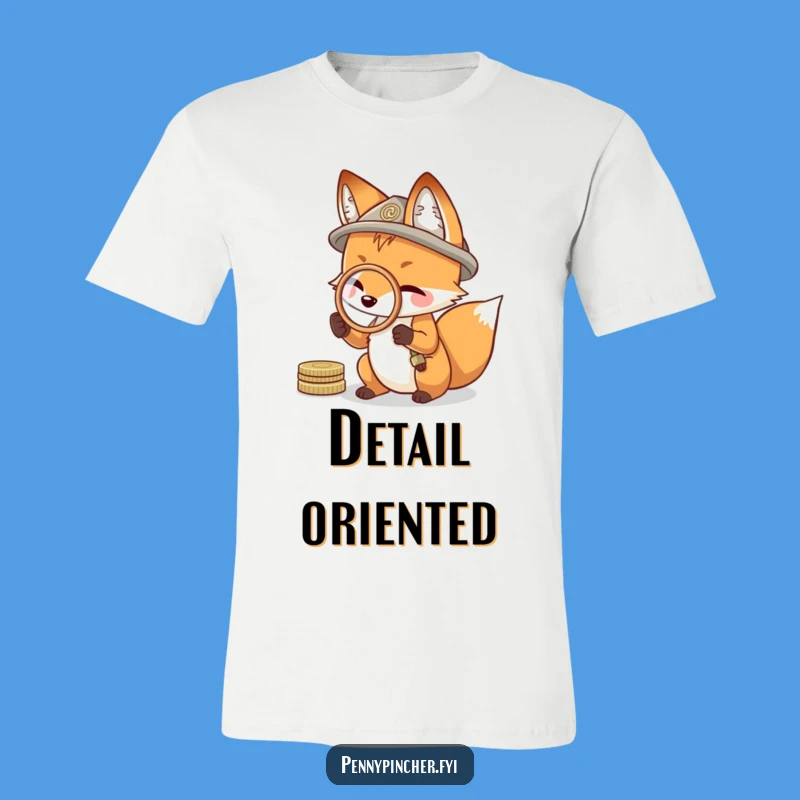 Funny Resourceful Fox Tee: Ingenious Coin Detective's Statement Shirt