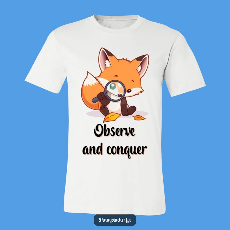 Funny Fox Magnifying T-Shirt: Wear Your Curiosity, Great Funny Gift!