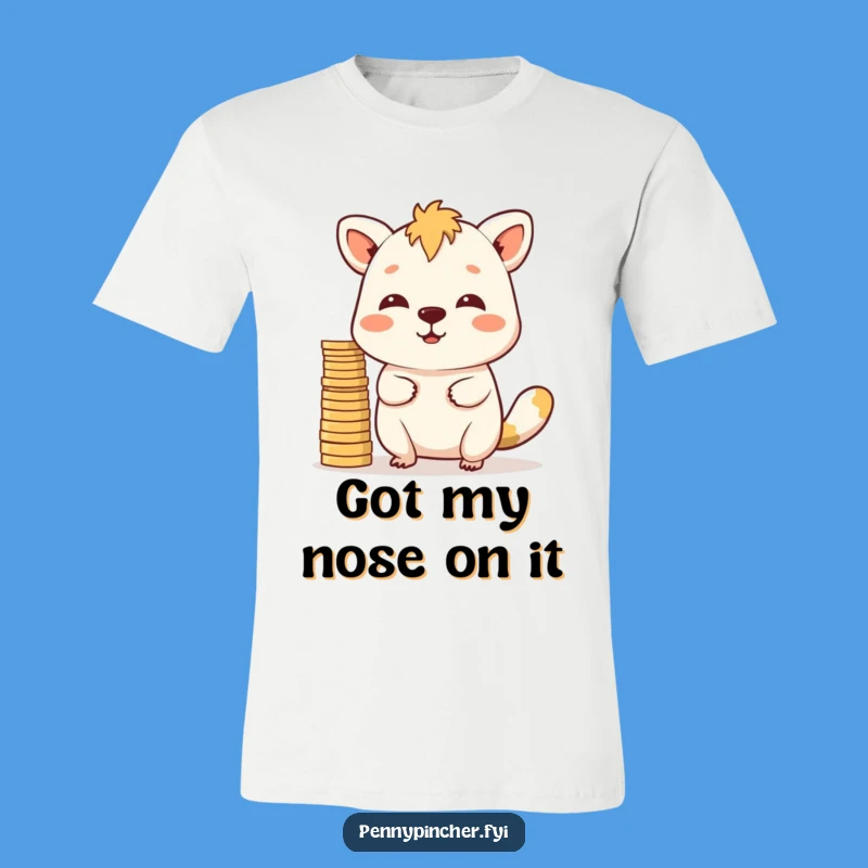 Funny Skill T-Shirt - Determined Animal Balances Coins, Ideal Funny Gift for Show-offs!