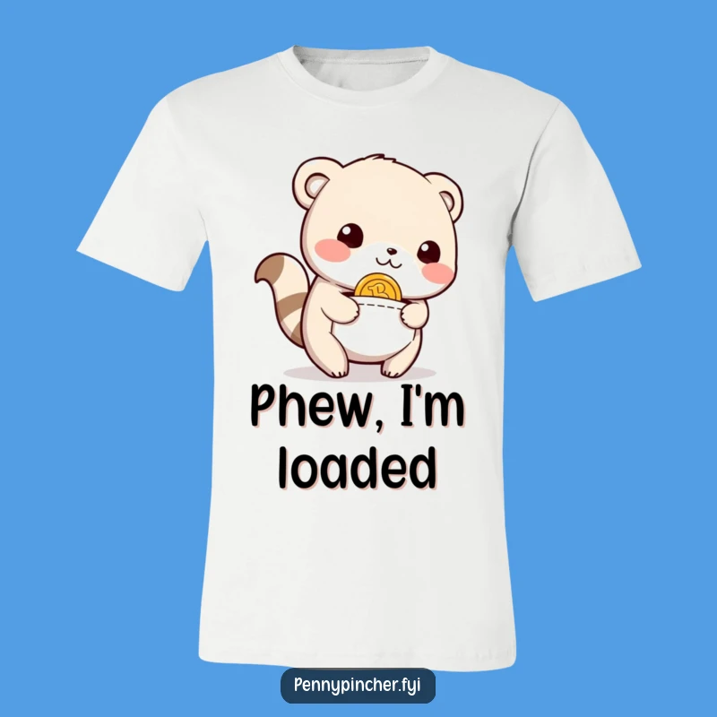 Funny T-Shirt: Relieved Animal Finds Coin, Humorous Celebration of Pocket Discoveries Gift