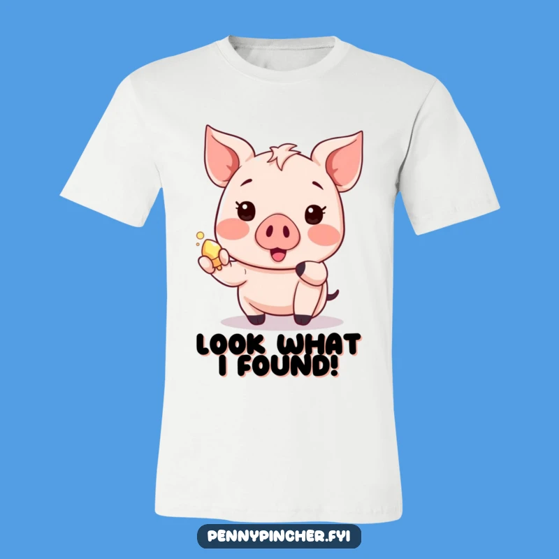 Funny Shiny Object T-Shirt: Happy Kawaii Piglet Style Gift