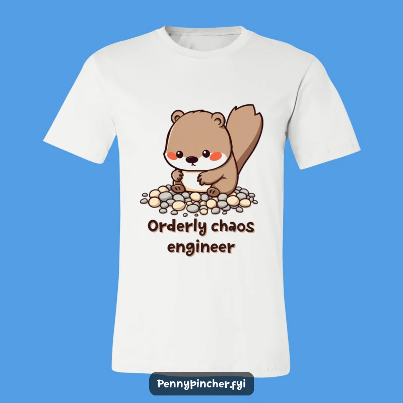 Funny Kawaii Beaver T-Shirt, Meticulous Organizer Design, Hilarious Gift Idea
