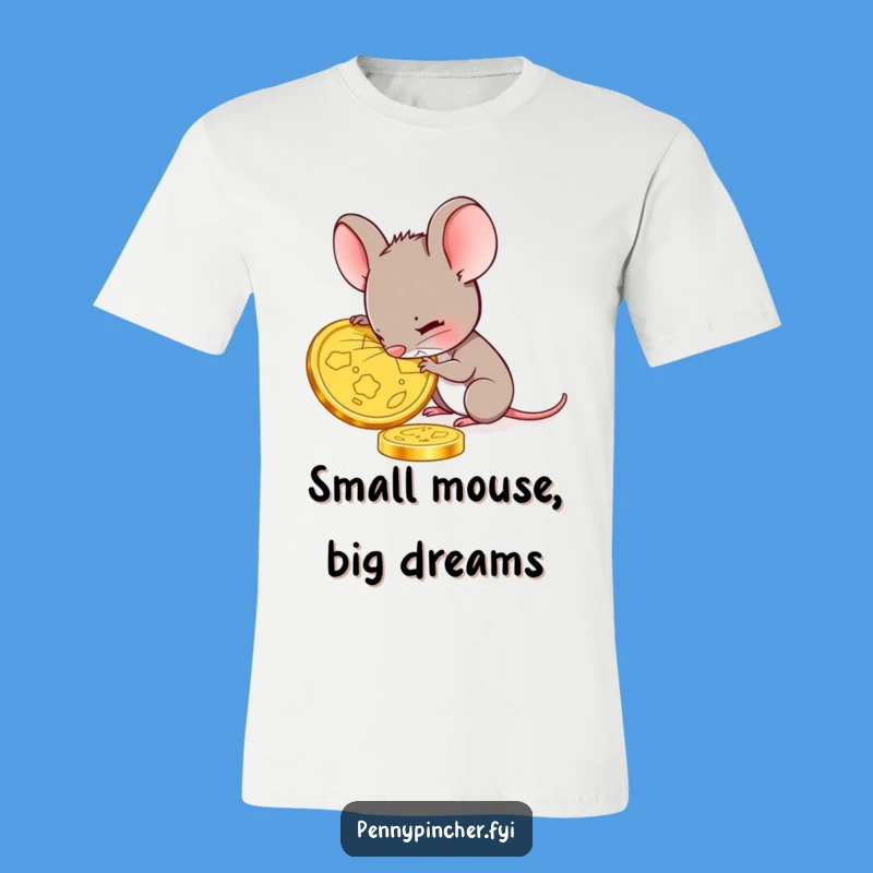 Funny Mouse Gold Coin T-Shirt: Focused Collector Tee, Unique Gift
