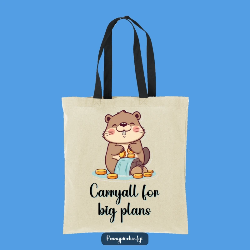 Funny Beaver Coin Dam Tote Bag: Carry Your Essentials with Hilarious Style!