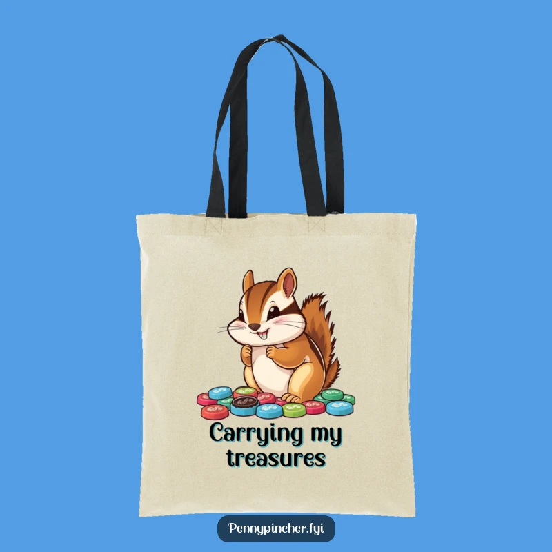 Funny Chipmunk Bottle Cap Tote Bag: Eco-Friendly & Hilarious Gift for Shoppers
