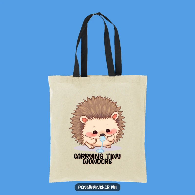 Funny Hedgehog Tote Bag: Carry Your Curiosity, a Sweet Funny Gift!