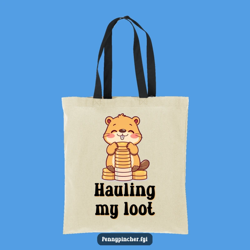 Funny Beaver Tote Bag: Carry Your Treasures with Comedic Stacking!