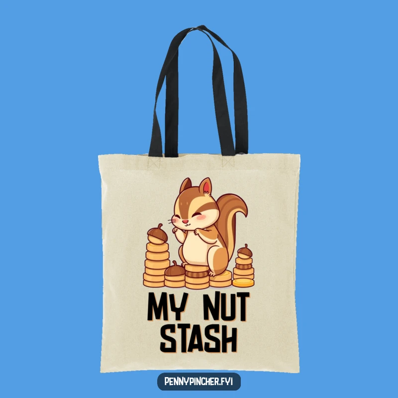 Funny Chipmunk Tote Bag: Diligent Stacker, Funny Gift for Shoppers